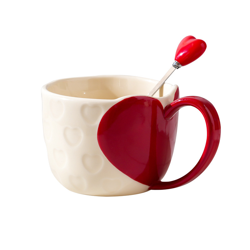 Love Mug High Beauty Value Couple's Cup Set Gift Box 520 Valentine's Day Gift Cross-border Ceramic Cup Coffee
