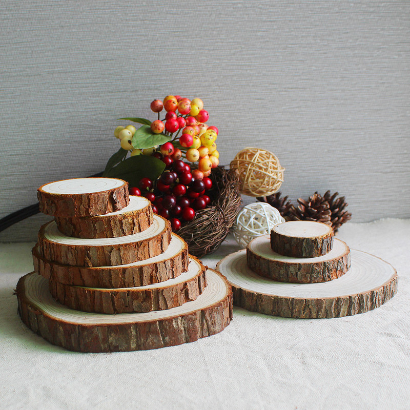 Original wood chips pine wood chips wholesale handmade diy kindergarten round wood chips decorative Halloween wood chips Christmas wood chips