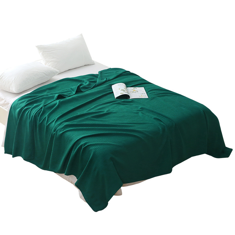 Waffle Blanket Amazon Cross-border Bamboo Fiber Blanket Solid Color Pineapple Sofa Blanket Air-conditioning Blanket Nap Blanket