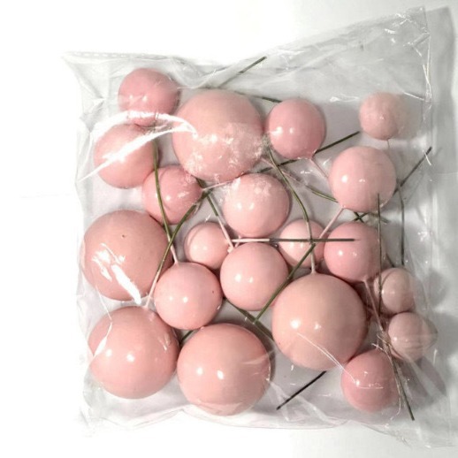 Foreign trade ins style 20 cake plug-in golden silver color foam ball birthday party baking decoration ball