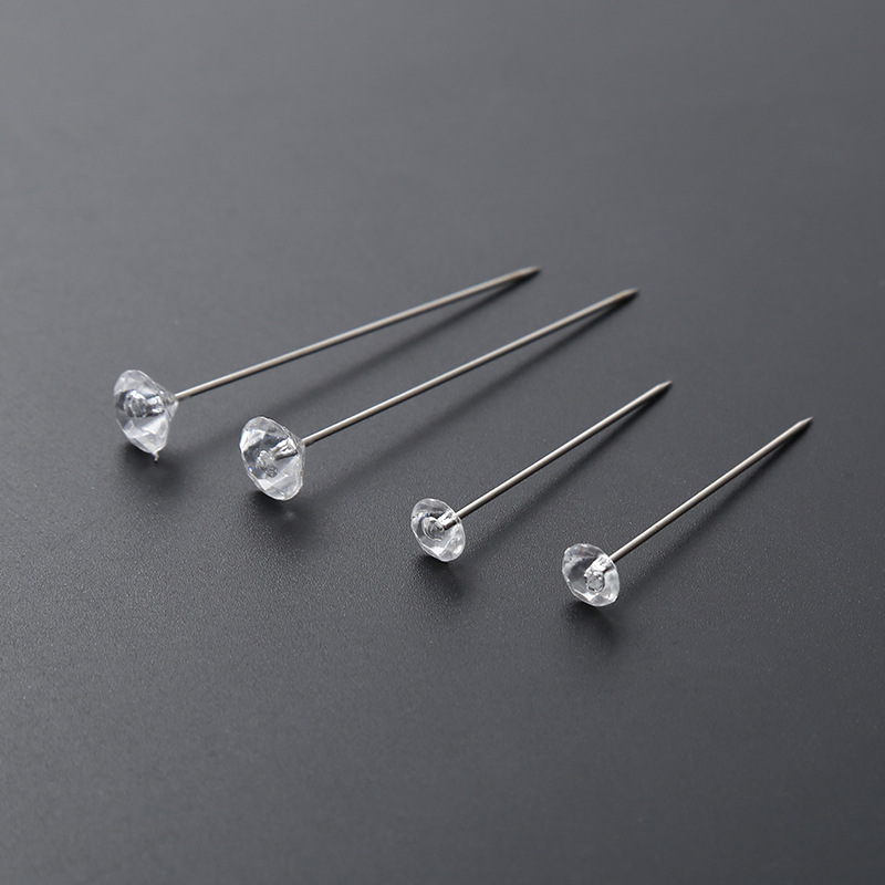 Plastic Diamond Needle Transparent Decorative Needle Positioning Needle Nickel Plated Steel Acrylic Pearlescent Needle Floral Pin