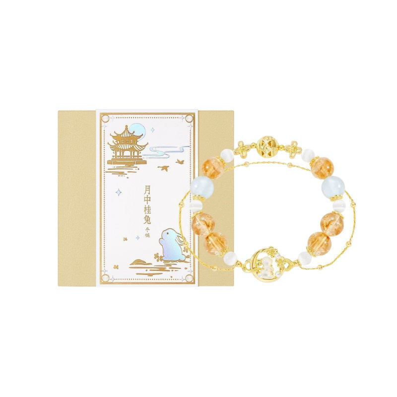 Mid-Autumn Festival Rabbit Bracelet Jade Rabbit Bracelet Museum Cultural and Creative Birthday Mid-Autumn Festival Gift for Girls
