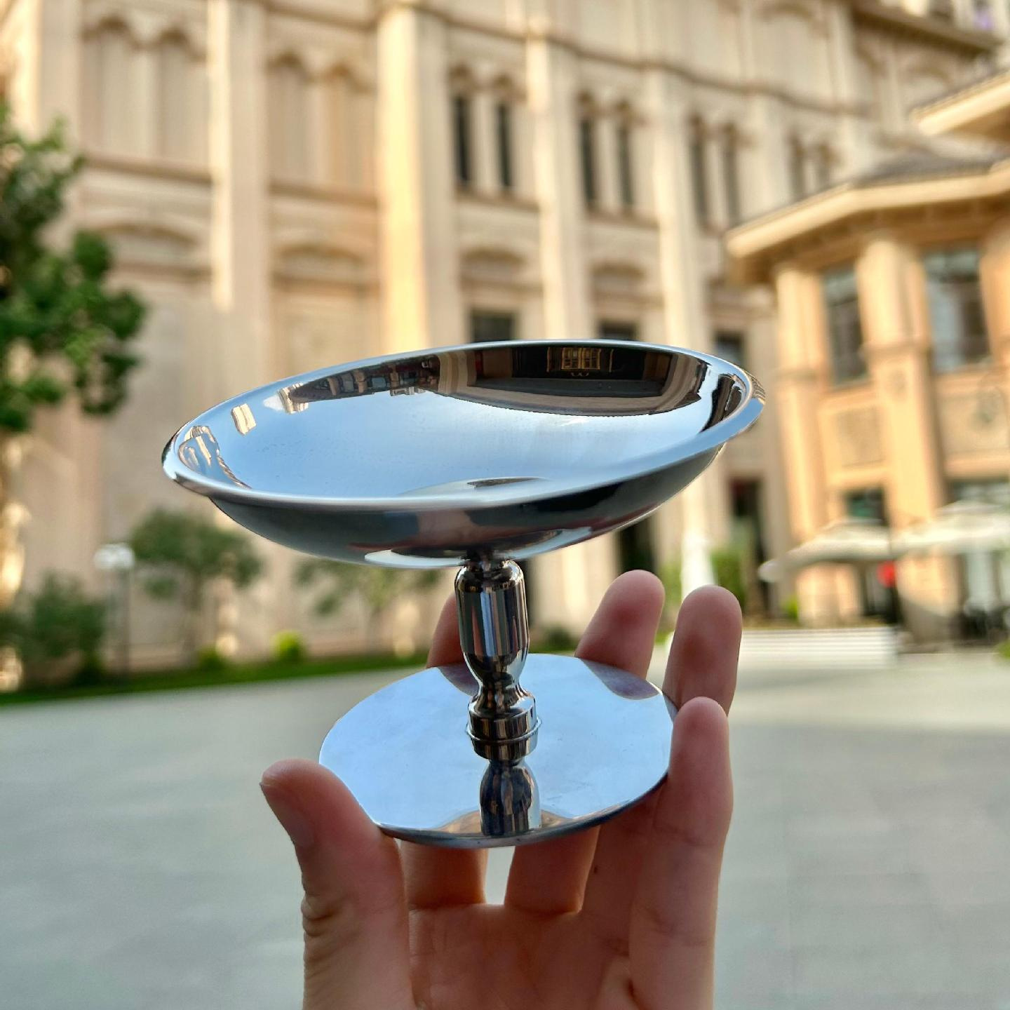 Thickened 304 stainless steel hotel table ice cream cup ice cream cup pudding cup INS style retro Goblet