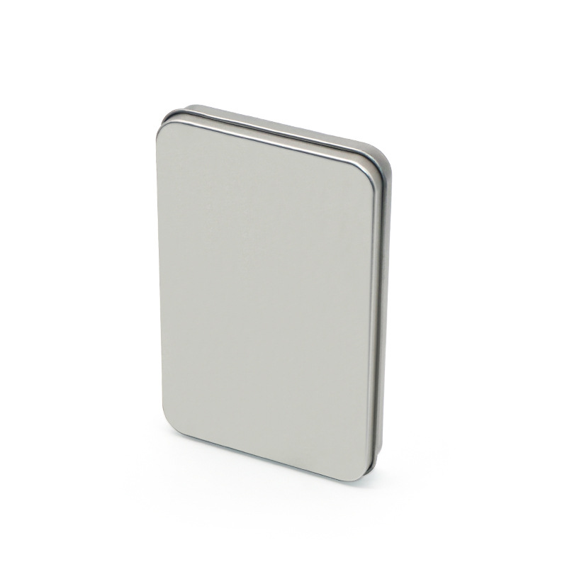 Silver Frosted Heaven and Earth Cover Flat Tinplate Box Storage Tweezers Eyebrow Clip Eyelash Curler Makeup Brush Tin Box