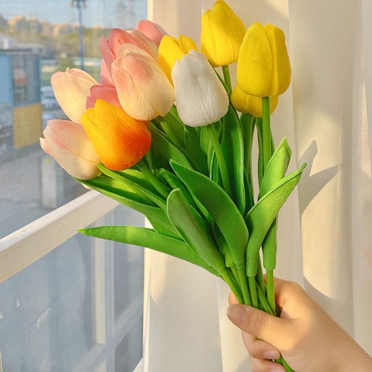 Искусственные тюльпаны, декорации из бионических цветов, украшения для гостиной, вечные букеты, доступная роскошь