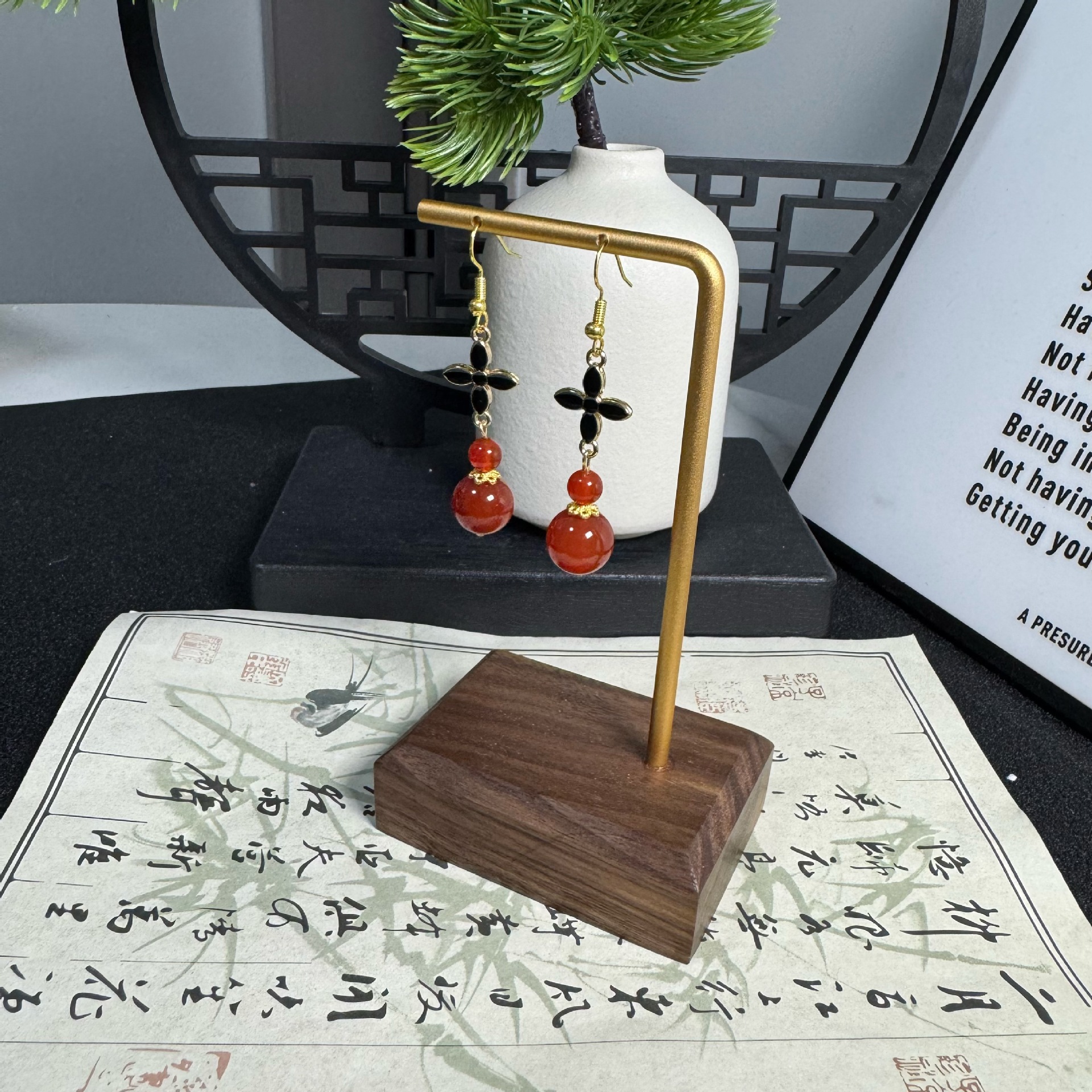 Factory Direct Supply Spot Wholesale Natural Southern Red Agate Earrings