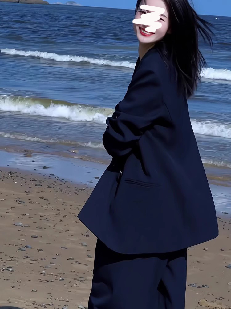 [6653] 2024 autumn new plus size women's wide leg pants two-piece chubby girl fashion suit suit