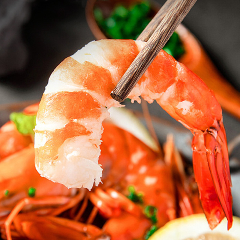 Black Tiger Shrimp, Extra Large Fresh Tiger Shrimp, Fresh Tiger Shrimp, Quick-Frozen Seafood, Bamboo Nine-Section Shrimp, Commercial Wholesale