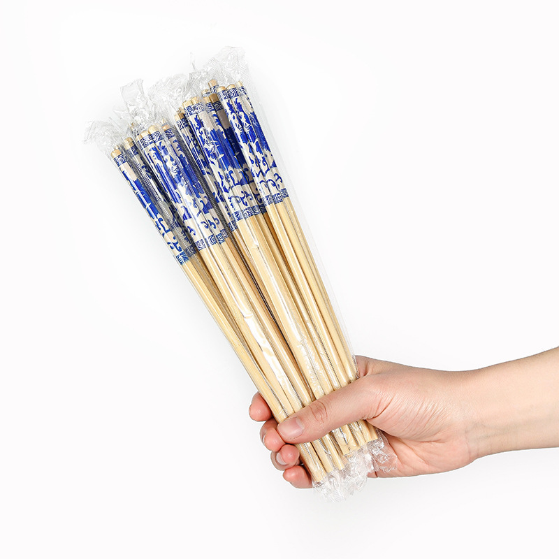 Blue and White Porcelain Bamboo Chopsticks Manufacturer Wholesale Printed Chopsticks for Home Use, Hotel Restaurants, Takeaway Disposable Chopsticks in Large Quantities