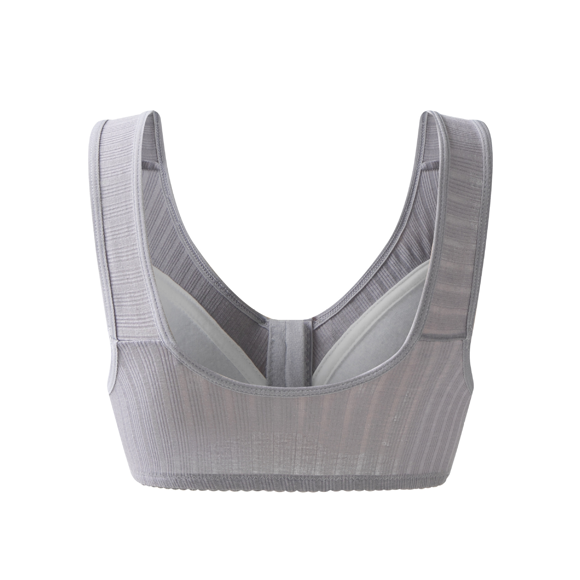 New Threaded Cloth Cotton Front Buckle Underwear Women's Vest Thin Cotton Middle-aged and Elderly plus size Bra without Steel Rings