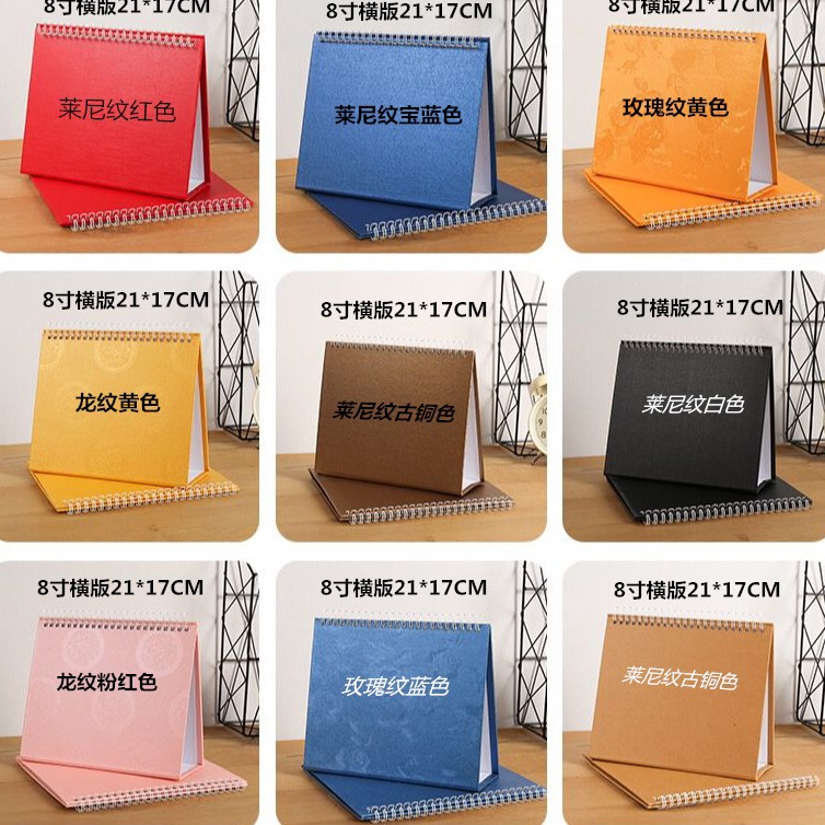 Оптовая база для календарей, 8 дюймов, A5, горизонтальный треугольник, перламутровая бумага, офисная простота 2024 года