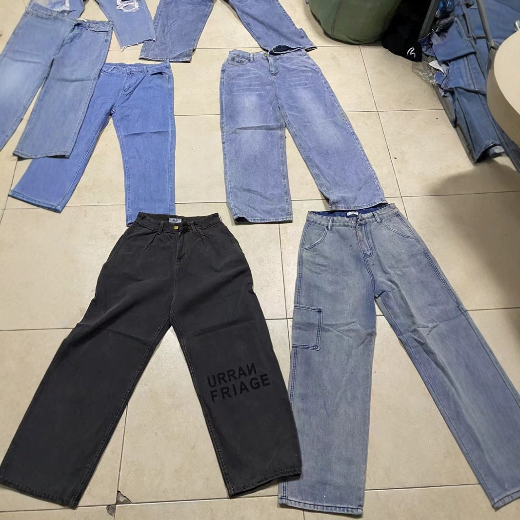 Factory Inventory Processing Low Price Women's Jeans Trousers Miscellaneous Foreign Trade Export Cabinet Jeans Wholesale