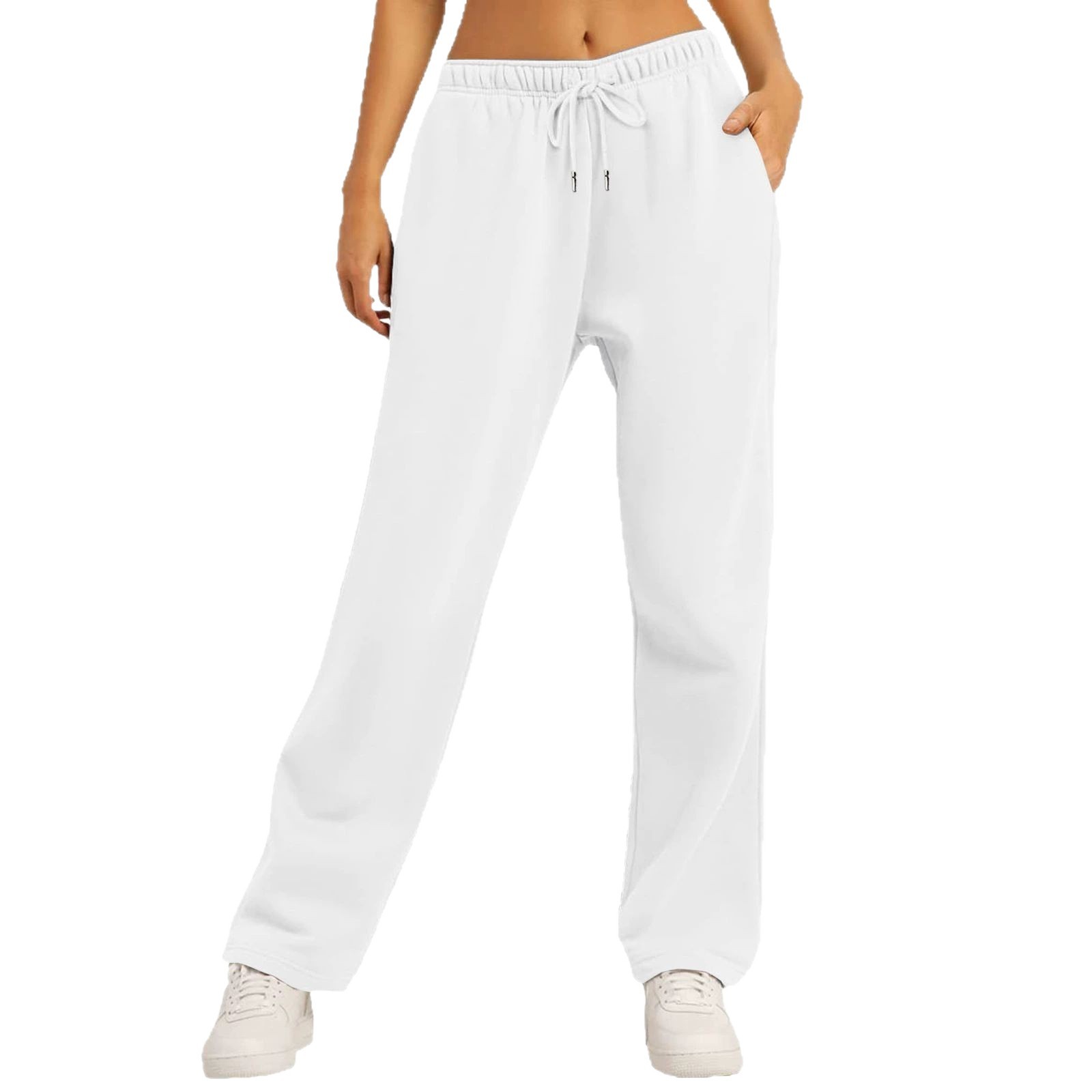 2025 Cross-Border European and American Solid Color Autumn and Winter New Style Unisex Casual Sports Sweatpants Wide-Leg Pants Factory Direct Sale