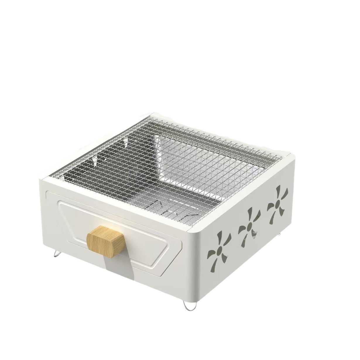 Square Barbecue Oven Multi-functional Charcoal Fire Carbon Grill Barbecue Grill Encircled Stove Tea Making Outdoor Patio Portable Camping Cookware