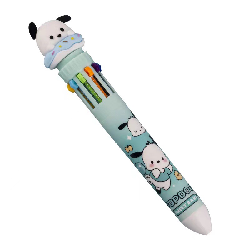 Cartoon cute girl ten color ballpoint pen multi-color press hand account pen ins high color value stationery wholesale