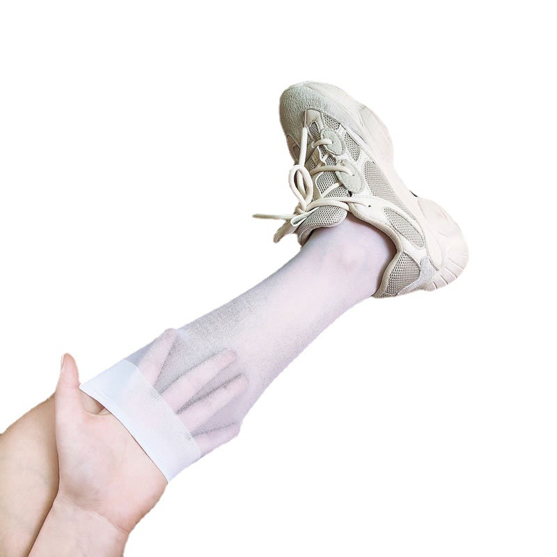 Transparent calf socks black socks women JK spring and summer thin mid-tube autumn long-tube ins tide half-tube stockings Japanese style