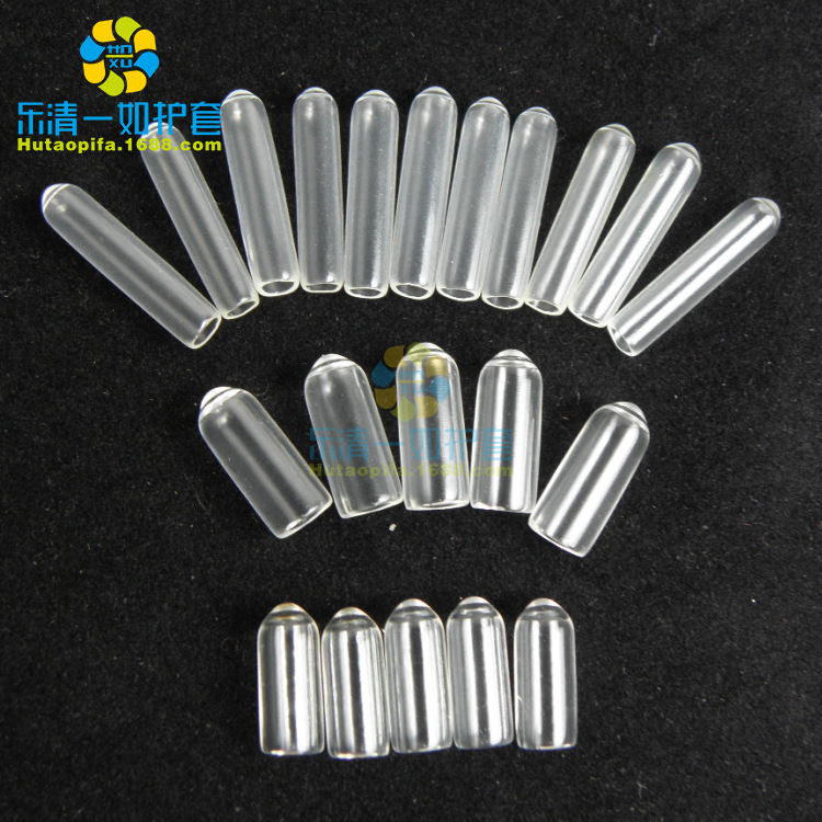 Spot PVC casing transparent rubber sleeve 1.3-4.5mm transparent iron wire cap iron wire rubber head flame retardant end