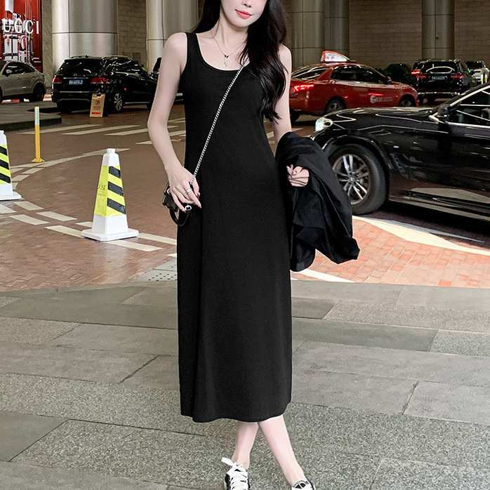 Trendy and Unique Women's Fashion 2025 New Stylish Casual Slimming Base Tank Dress with Camisole Skirt