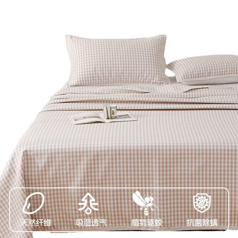 100% Linen Mat Three-Piece Set 1.8m Bed Pure Linen 1.5m Double Summer Bed Bed Sheetss 2.0 Washable Soft Mat