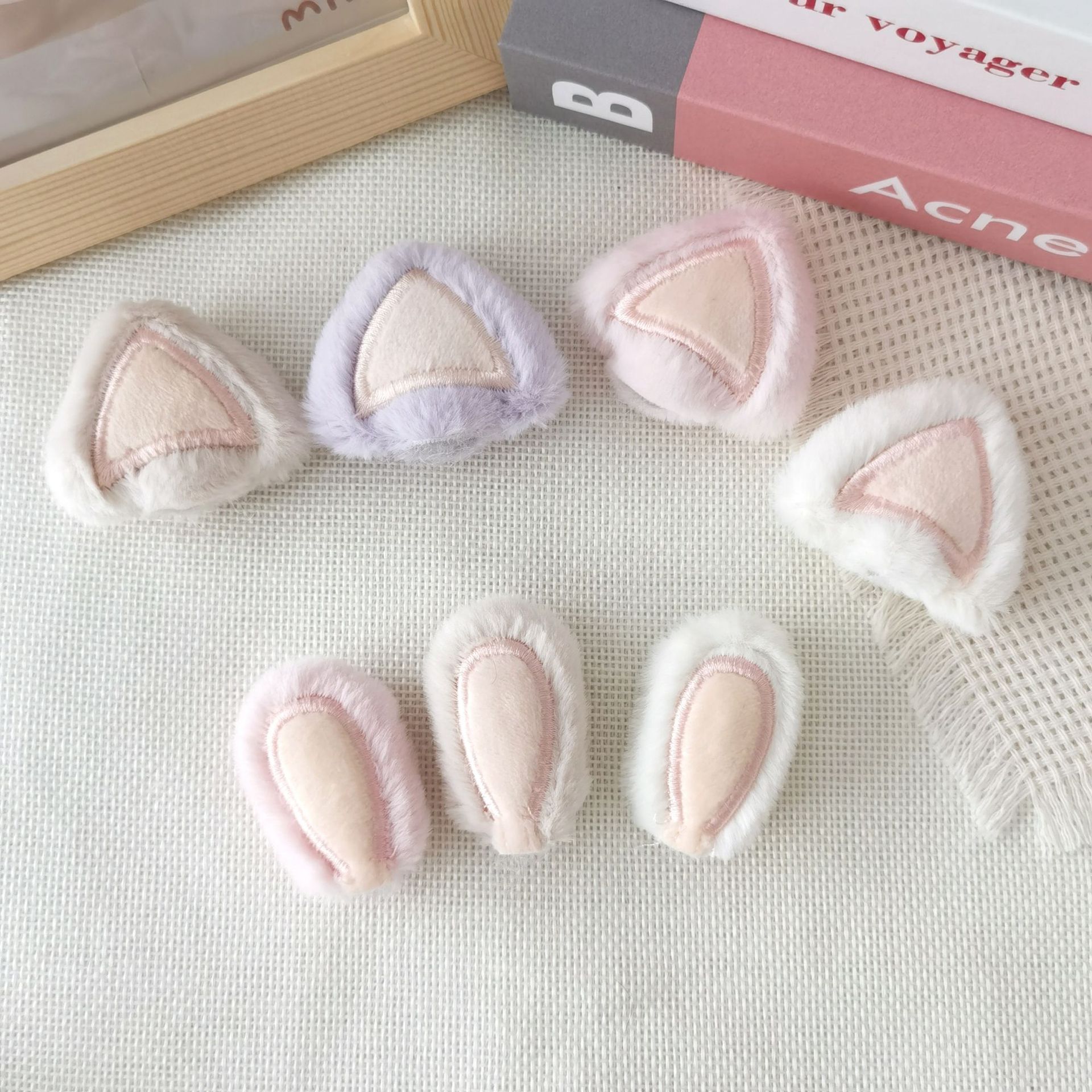 Cartoon plush cotton rabbit ears cat ears headdress accessories DIY hat clothing accessories accessories