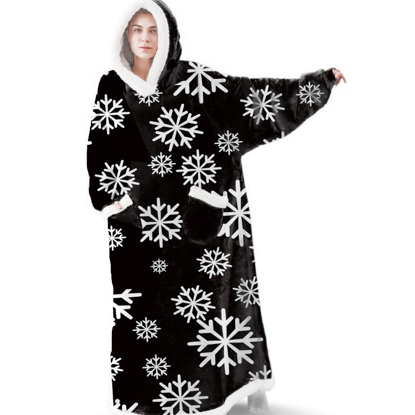 Amazon Winter New Long Vertical Pocket Lazy Blanket Flannel Lamb Wool TV Shopping TV Blanket