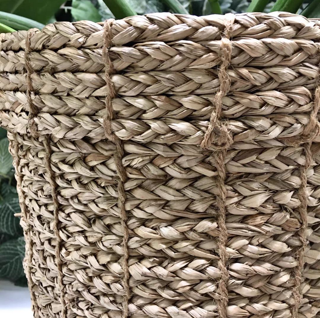Scandinavian Style New Straw Flower Basket Ikea Same Style Hand-Woven Storage Living Room Balcony Decoration Potted Green Plants