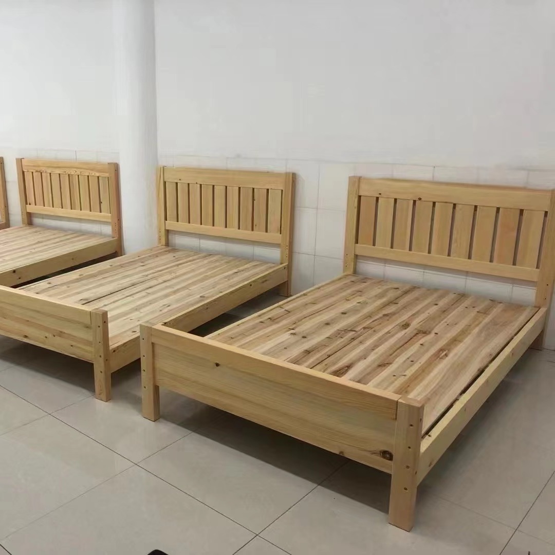 Прямые продажи, простая и недорогая сосновая и дубовая кровать 1.12 м 1.5 м, односпальная, двуспальная, двухъярусная