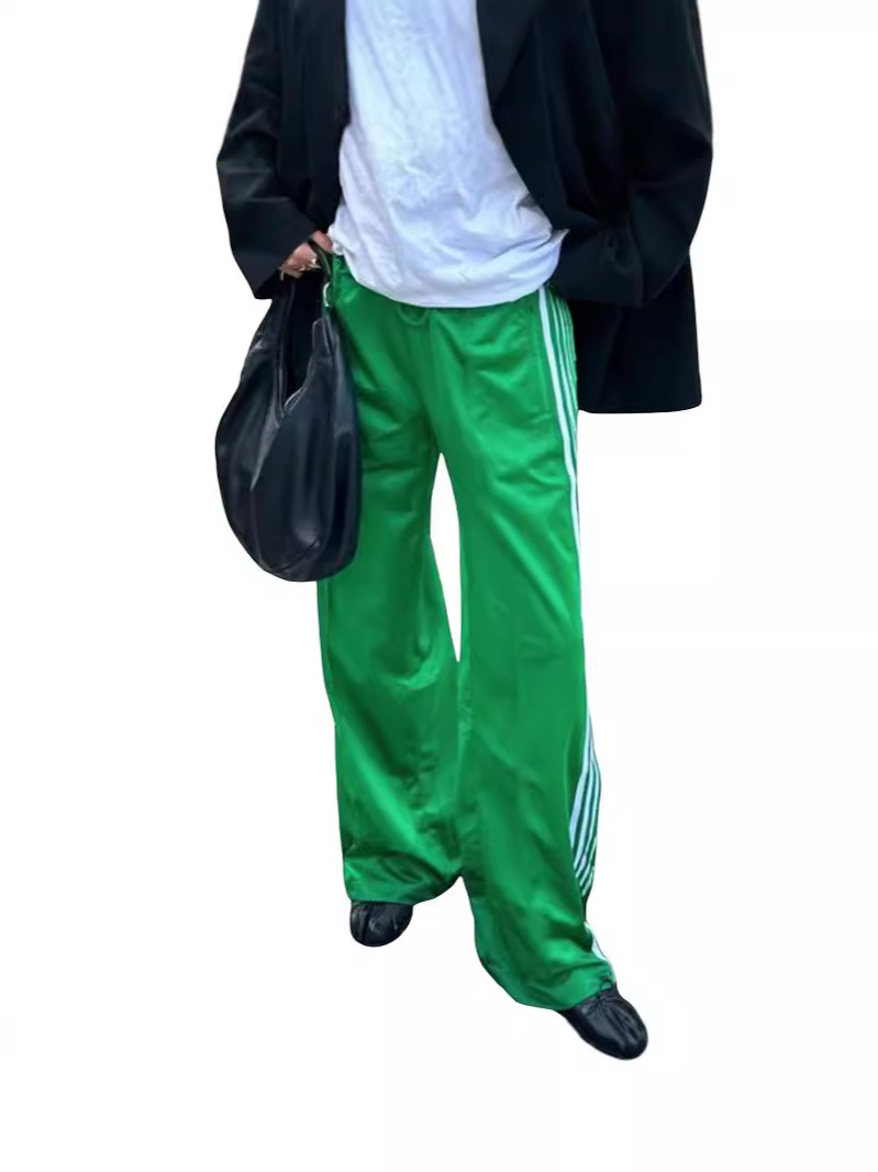 2024 Amazon Red American Spice Girl Street Women's Contrast Long Casual Sports Pants