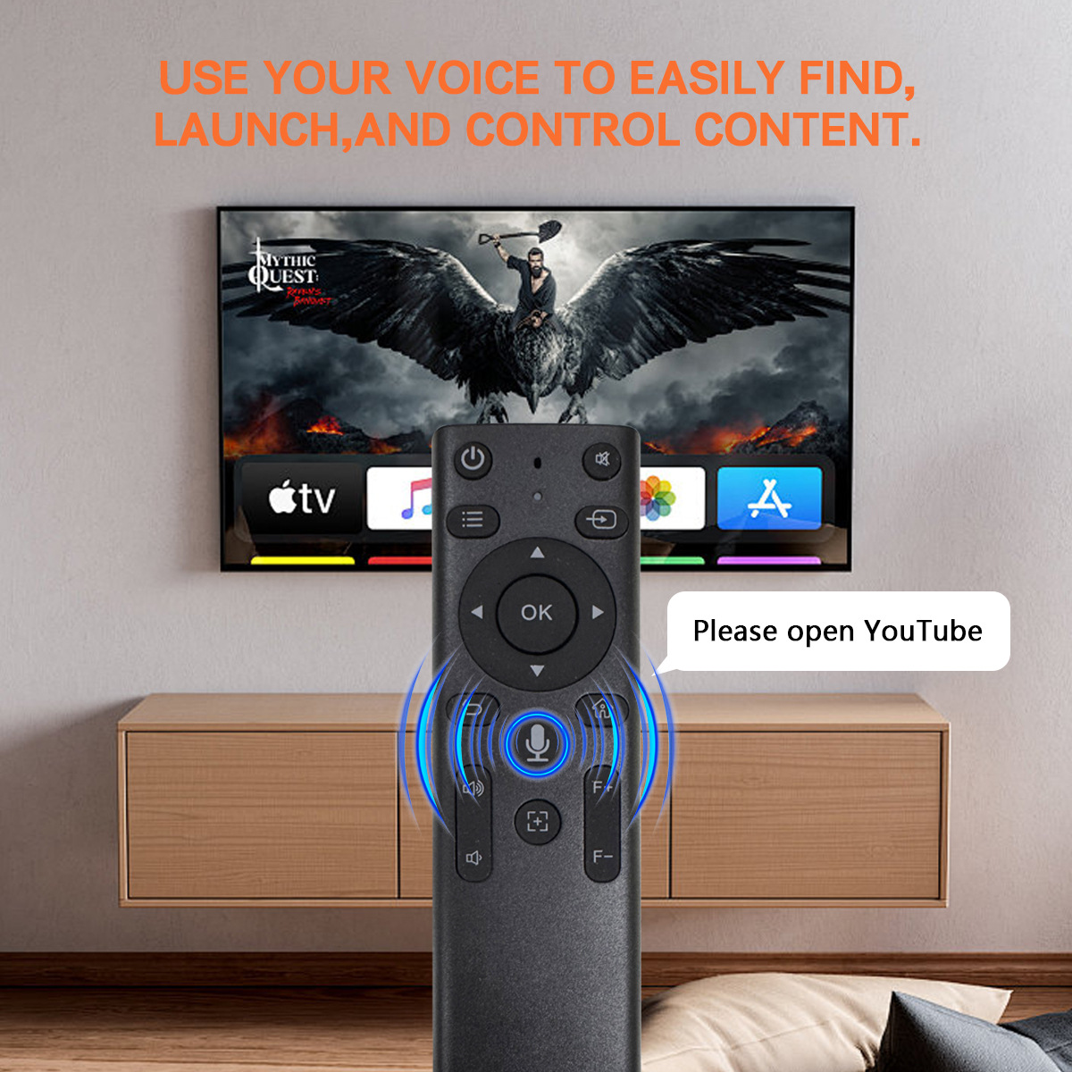 Foreign trade set-top box remote control Bluetooth voice flying mouse with gyroscope anti-loss wireless infrared AIR Mouse