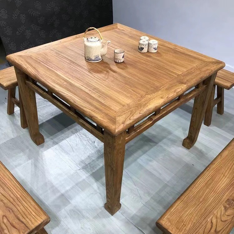 Household solid wood dining table and chair square table new Chinese style antique eight fairy table furniture dining table simple small square table