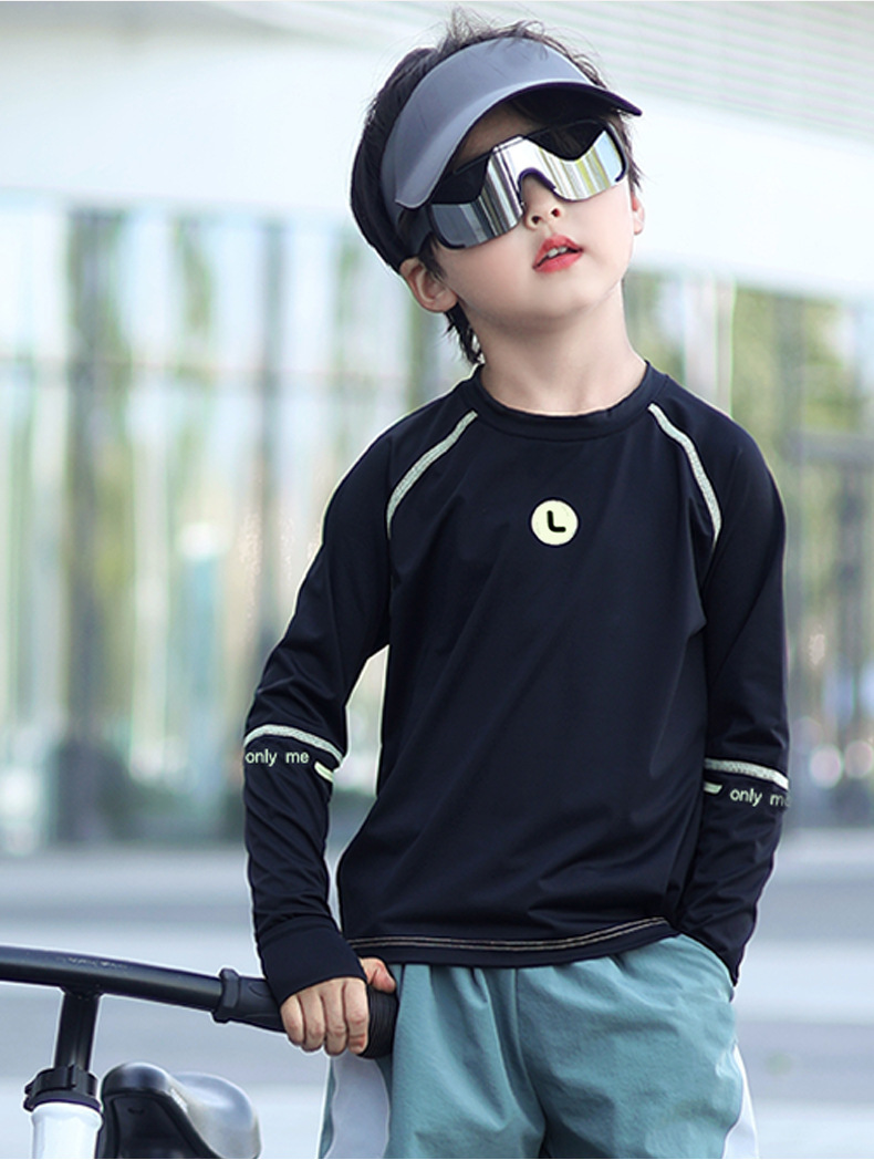 Футболки для мальчиков 2025 весна-лето быстросохнущие с длинным рукавом