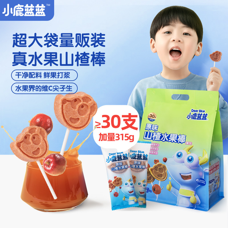 Официальный флаг Настоящий олень Синий боярышник Фруктовый батончик Массовая продажа Леденец из боярышника Пулповые полоски Закуска для детей Бренд
