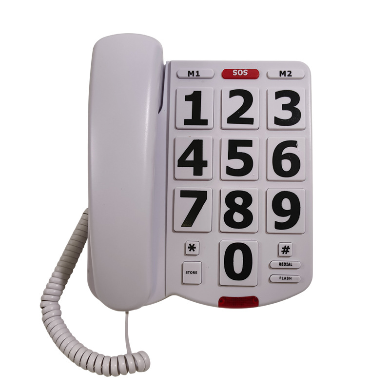 Home landline large number large button elderly fixed wired telephone three groups of speed dial large discount