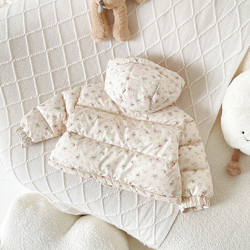 Children's down Jacket 2024 Winter New Girls down Jacket New National Standard 90 White Duck down Baby Girl Floral Jacket Wholesale