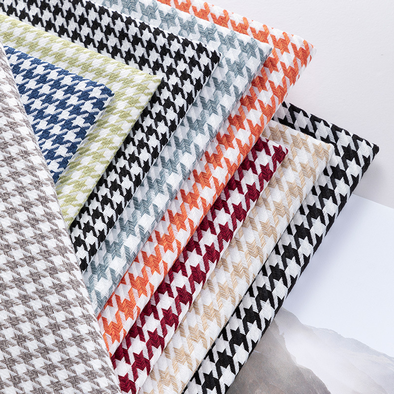 Houndstooth Fabric Sofa Plaid Sofa Cover Cushion Pillowcase Soft Bag Handmade DIY Texture Classic Plaid
