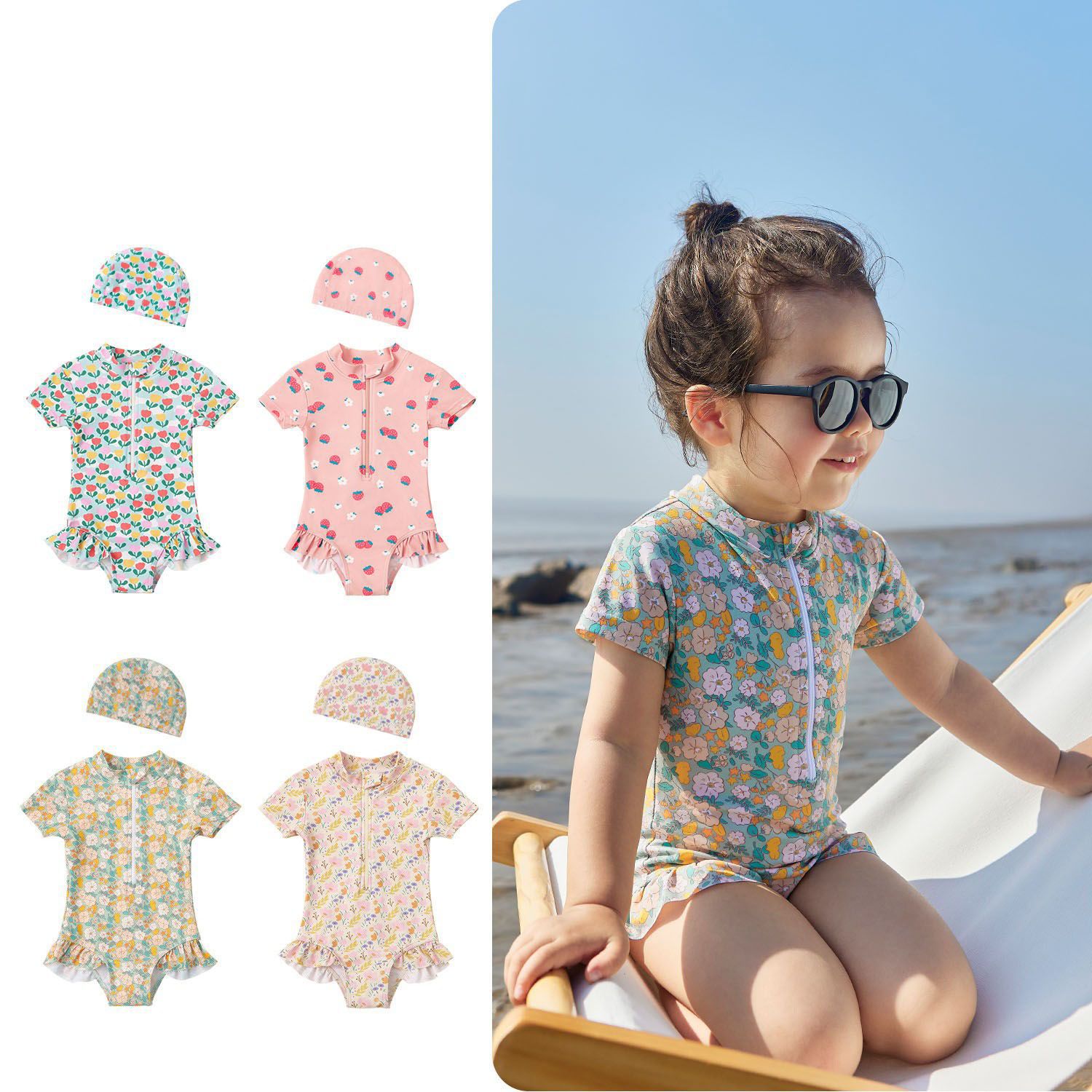 Children's Swimsuit 2023 Summer New Little Girl Baby Swimsuit Girls Swimsuit One-Piece Summer Baby Swimsuit