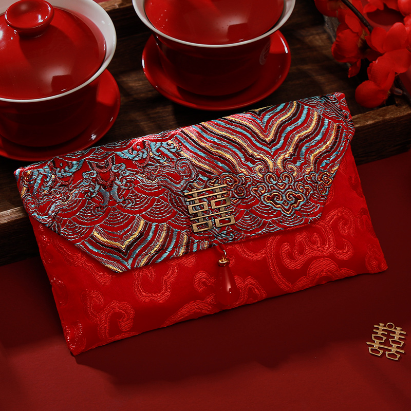 Change fee red envelope wedding ten thousand yuan tea 2024 new wedding supplies wedding bag large engagement red envelope bag