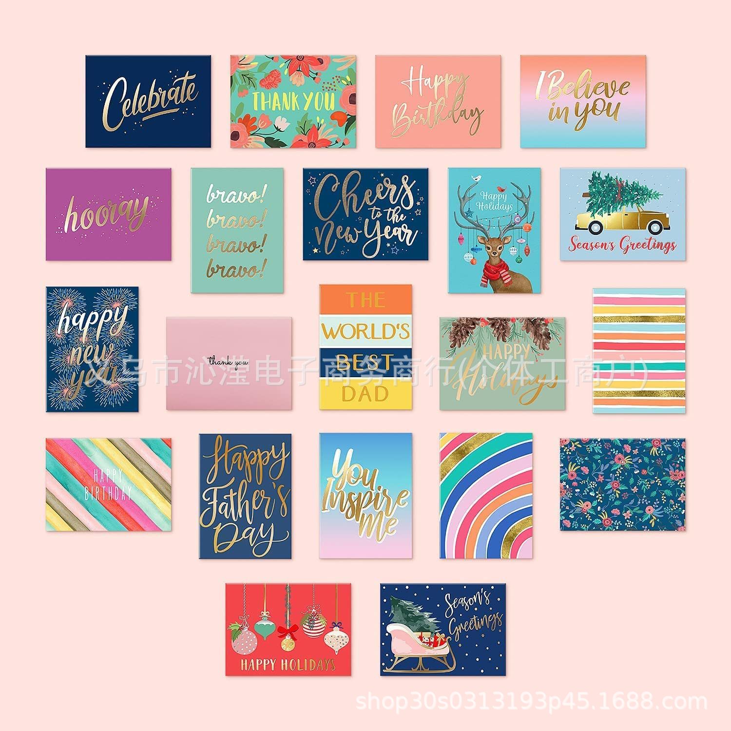 Foreign Trade Amazon Greeting Card Tag Thank You Card Decorative Painting Postcard Birthday Wedding Festival Blessing Card