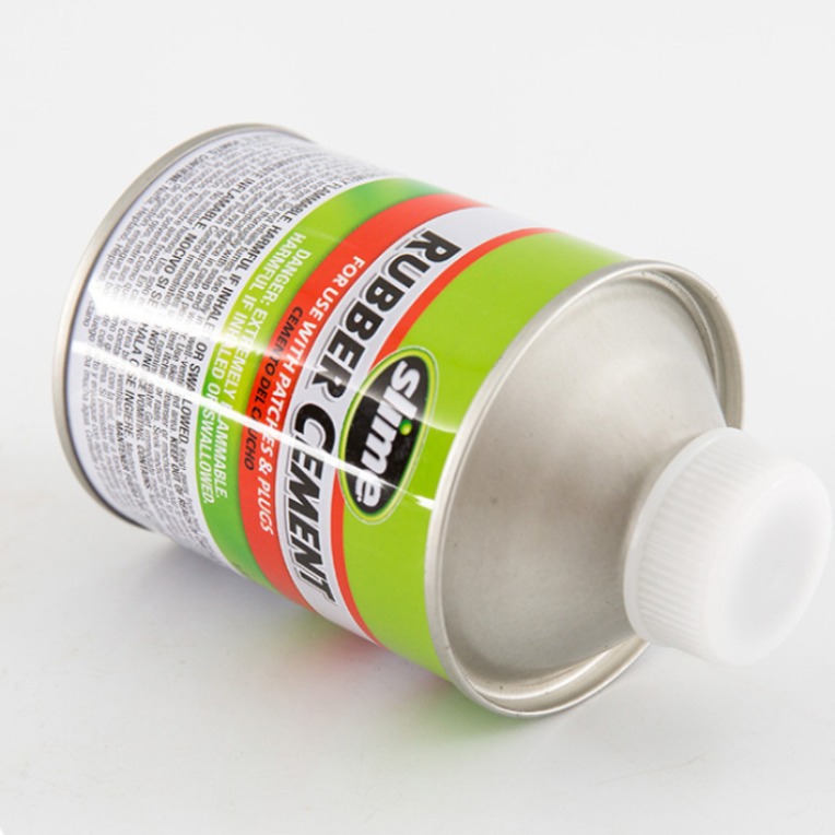 Thread mouth tinplate offset printing glue water tank with brush with plastic cover metal round tinplate tank glue water tank