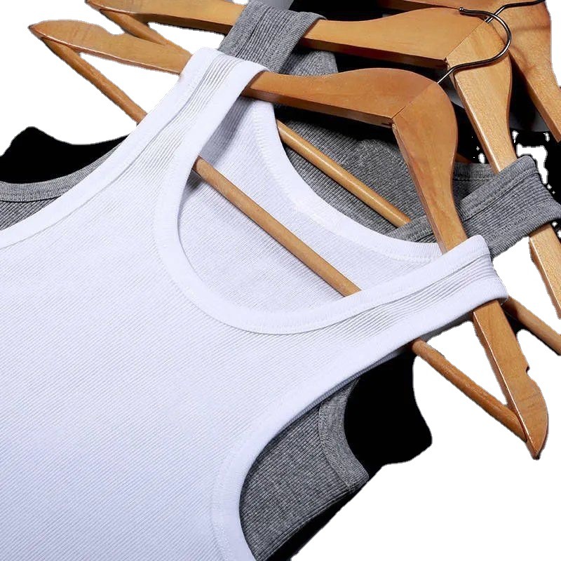 100 Solid Color Summer Men's Vest Middle-Aged Tight-Fit Elastic Base Slim-Fit Men's Sports and Fitness Undershirt