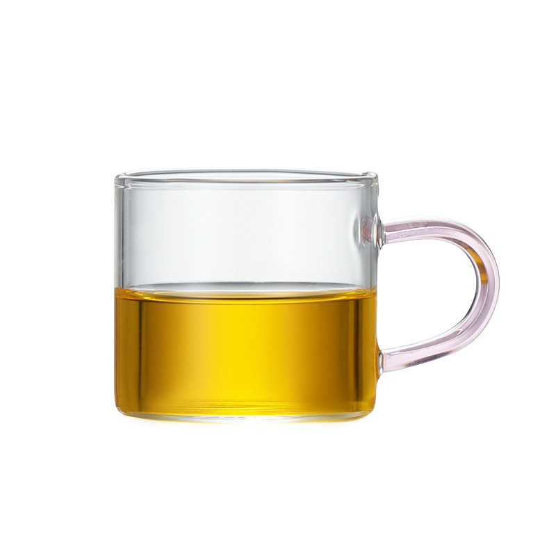 Thick glass small tea cup personal tea cup tea cup kung fu handle Cup transparent glass glass glass cup mini tea cup