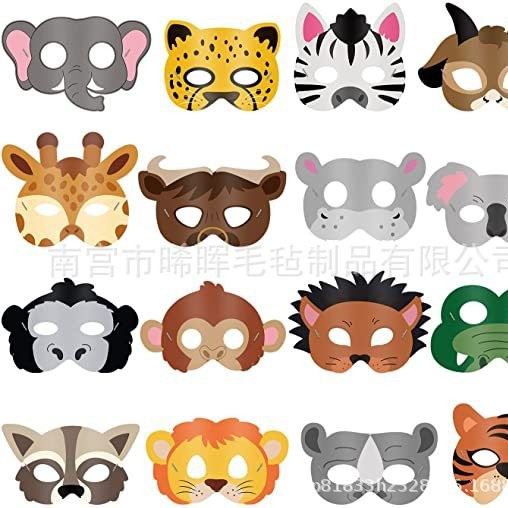 Factory felt mask products multi-color eye mask animal felt mask cartoon shape felt eye mask wholesale
