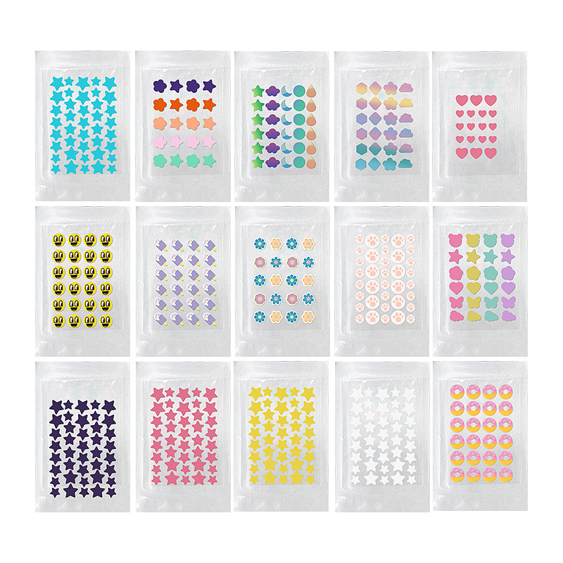 AliExpress in stock cartoon acne stickers cute cat claw ice cream pe cover acne stickers portable shaped acne stickers wholesale