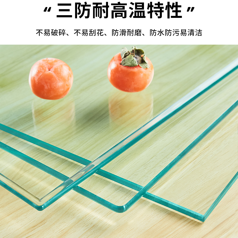 Factory Direct Sales Tempered Glass Customized Desktop Coffee Table Dining Table Glass Countertop Customized Round Rectangular Ready Stock