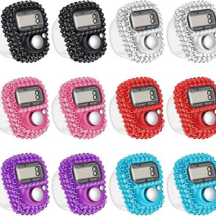 LED light with sound finger counter ring electronic button timer student business finger counter
