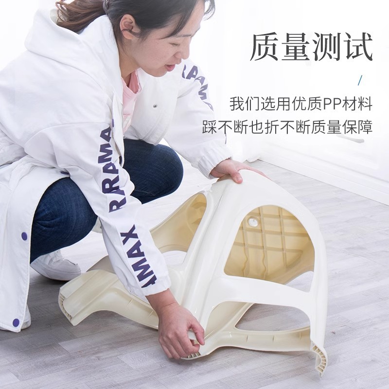 Plastic Stool Household Thickened Simple High Stool Dining Table Bench Square Stool Commercial Stool Strong Extra Thick Cooked Glue Chair