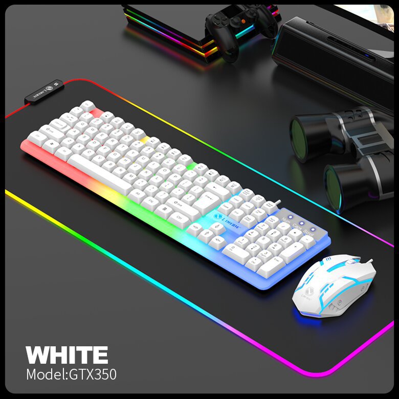 Обновленный набор клавиатуры и мыши LIMEIDE Li magnesium GTX350 с подсветкой, проводное механическое ощущение