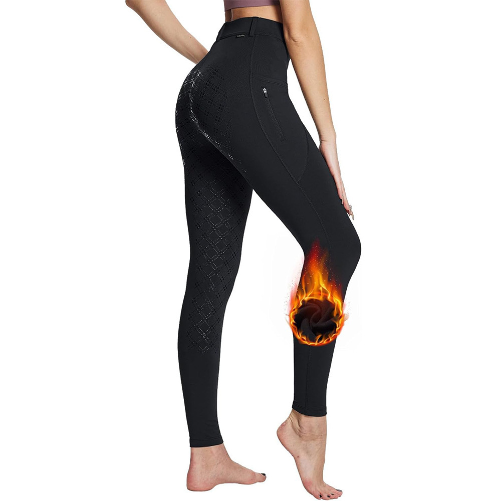 Cross-Border Amazon Full-Seat Silicone Fleece-Lined Equestrian Pants for Autumn and Winter Warm and Non-Slip Outdoor Riding Pants and Breeches Customization