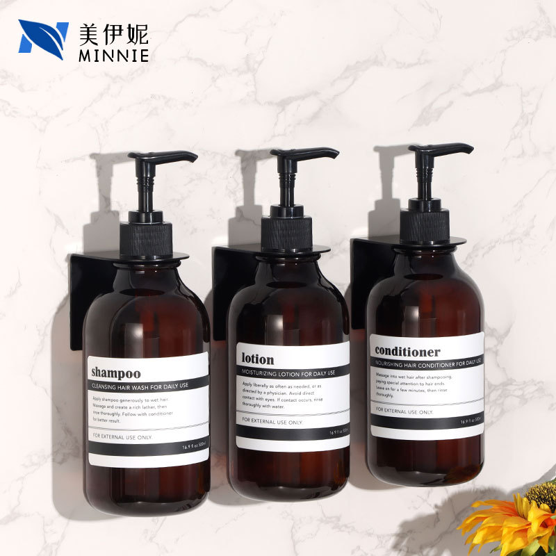 Bathroom shampoo rack wall-mounted bathroom storage rack 304 stainless steel punch-free shower bottle hanging