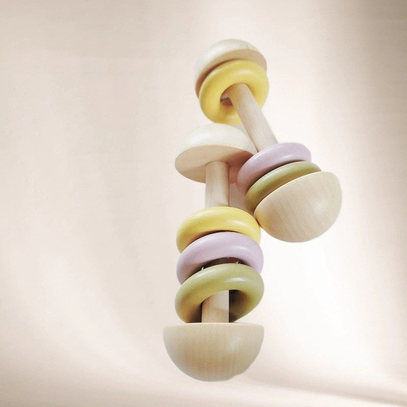 Wooden Toy Musical Instrument Baby Rattle Instrument Early Education Puzzle Soothing Infant and Toddler Grasping Training Toy